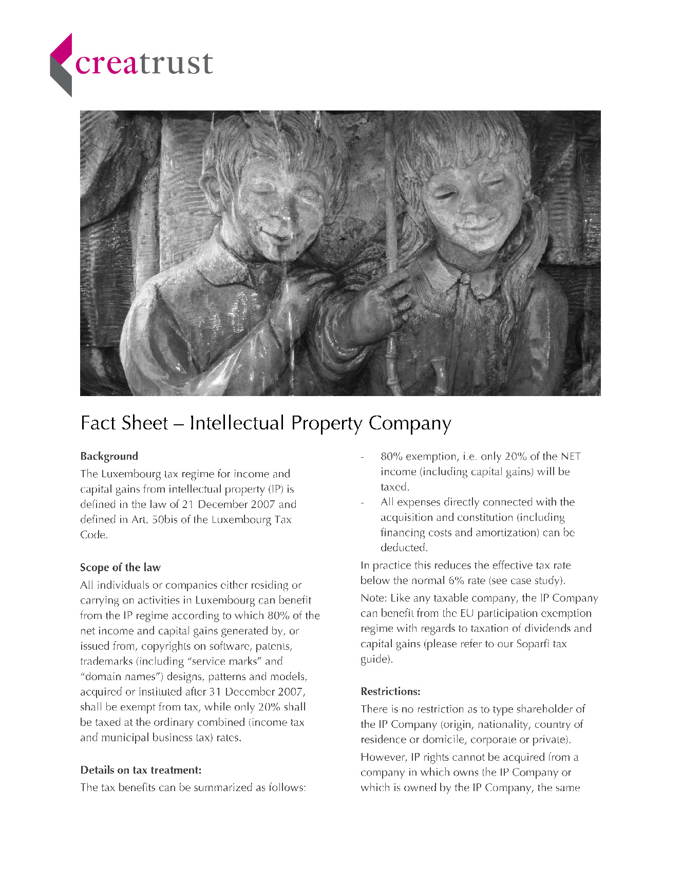 Creatrust Brochure|Corporate, Fund and Family Offices Services